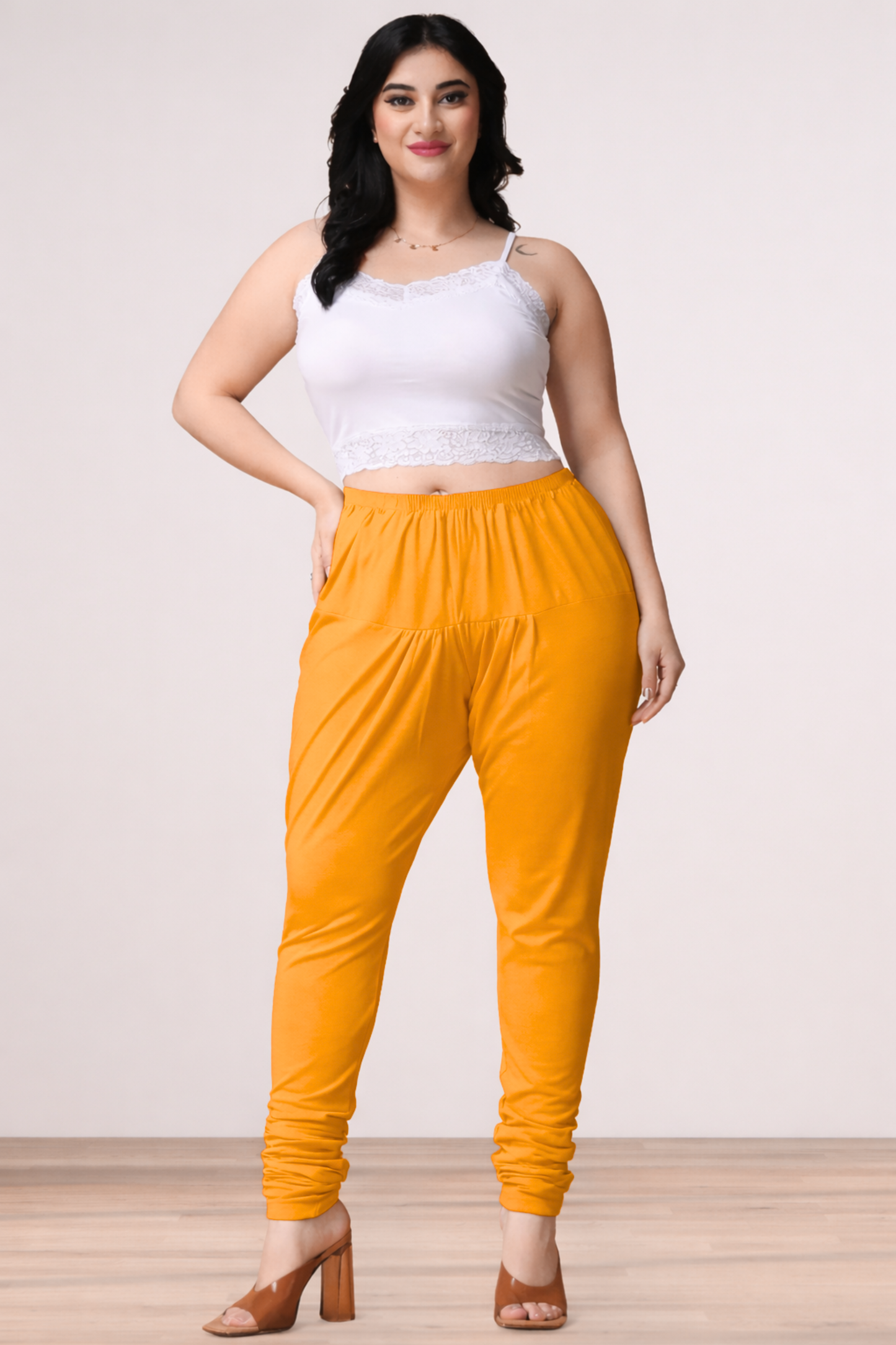 Mustard Cotton Churidar Pants