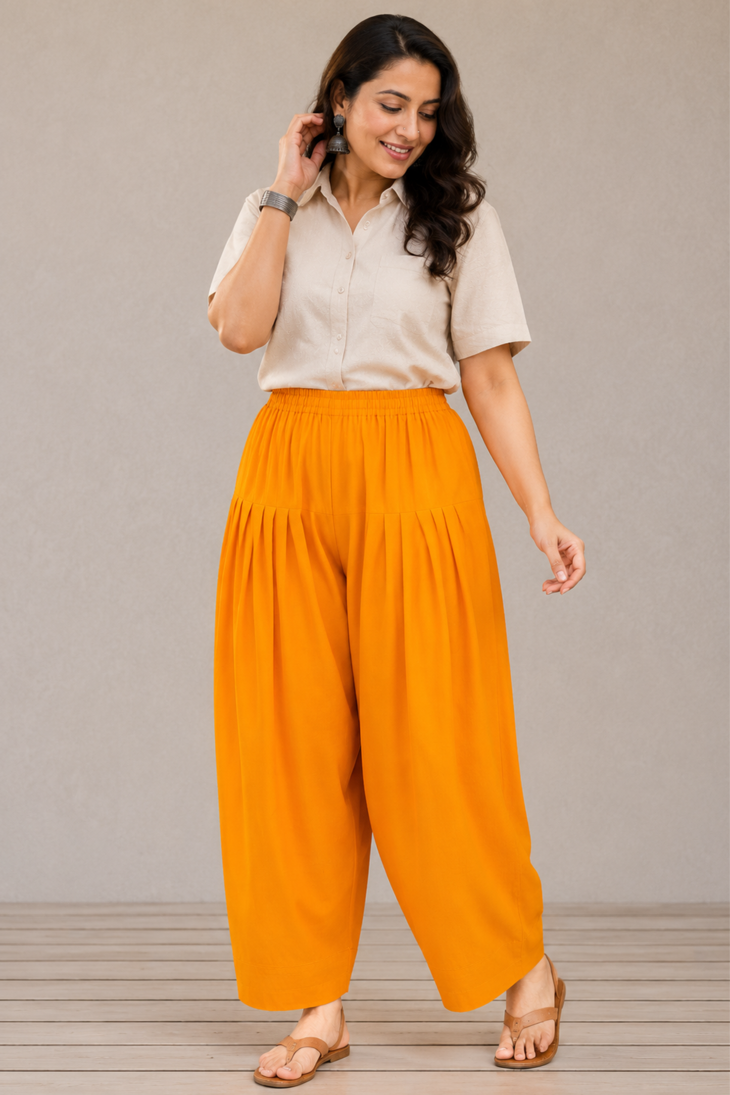 Mustard Cotton Farshi Salwar