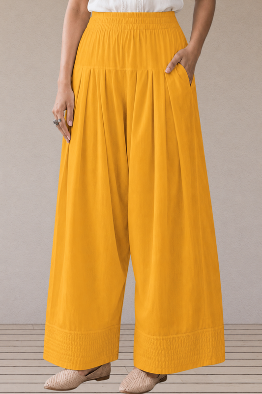 Mustard Cotton Farshi Salwar