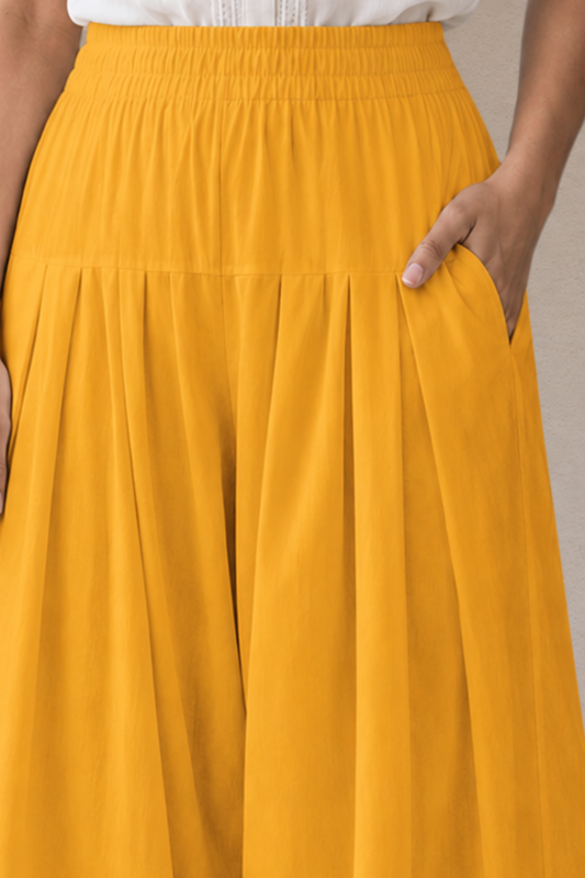 Mustard Cotton Farshi Salwar