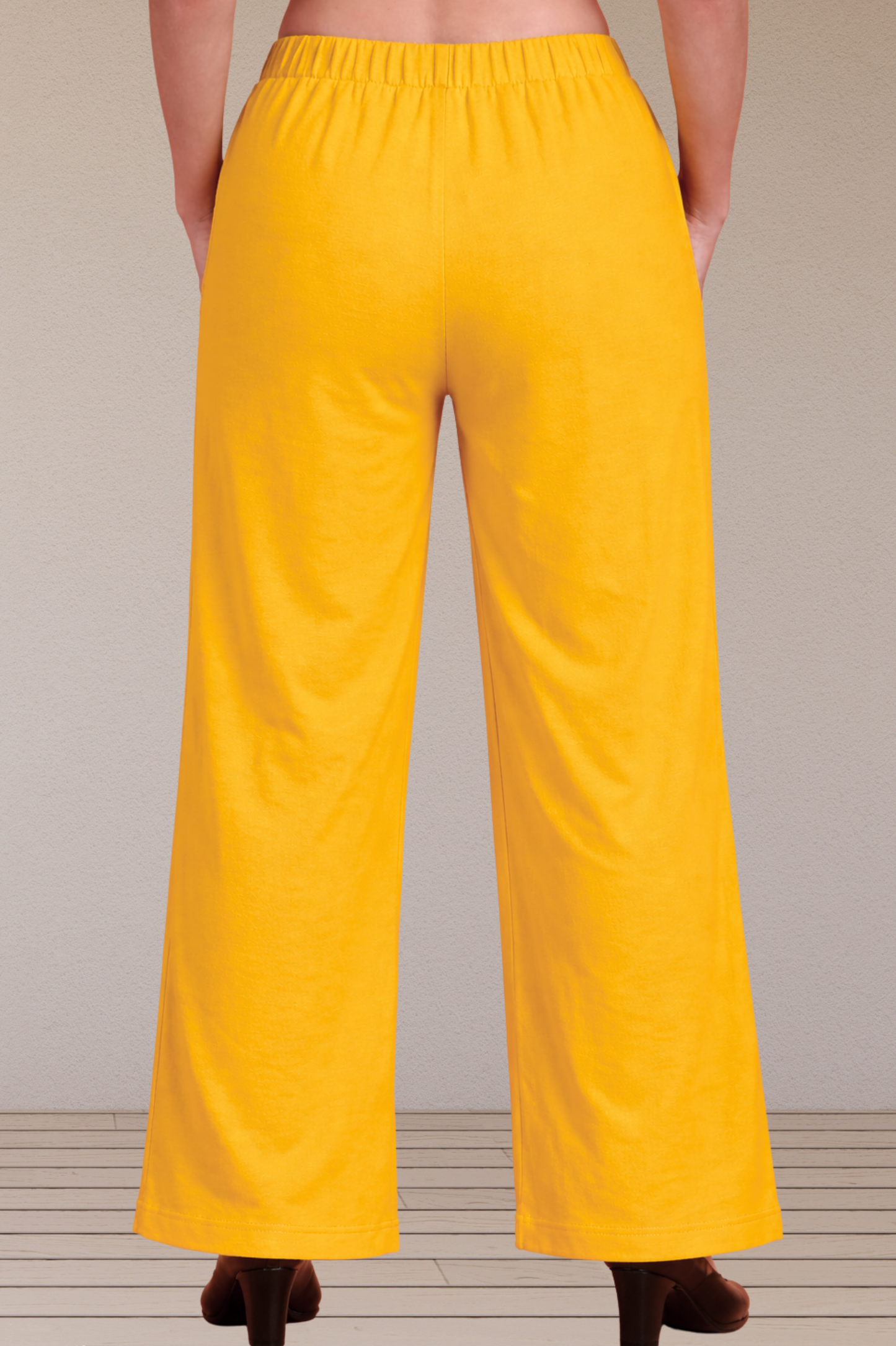 Mustard Cotton Linen Flared Pant