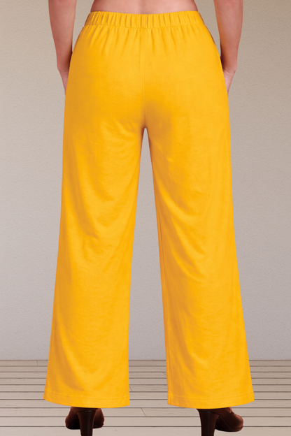 Mustard Cotton Linen Flared Pant