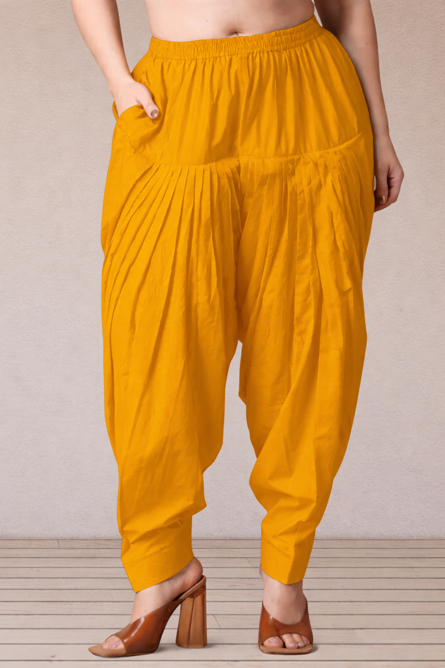 Mustard Cotton Patiala Salwar