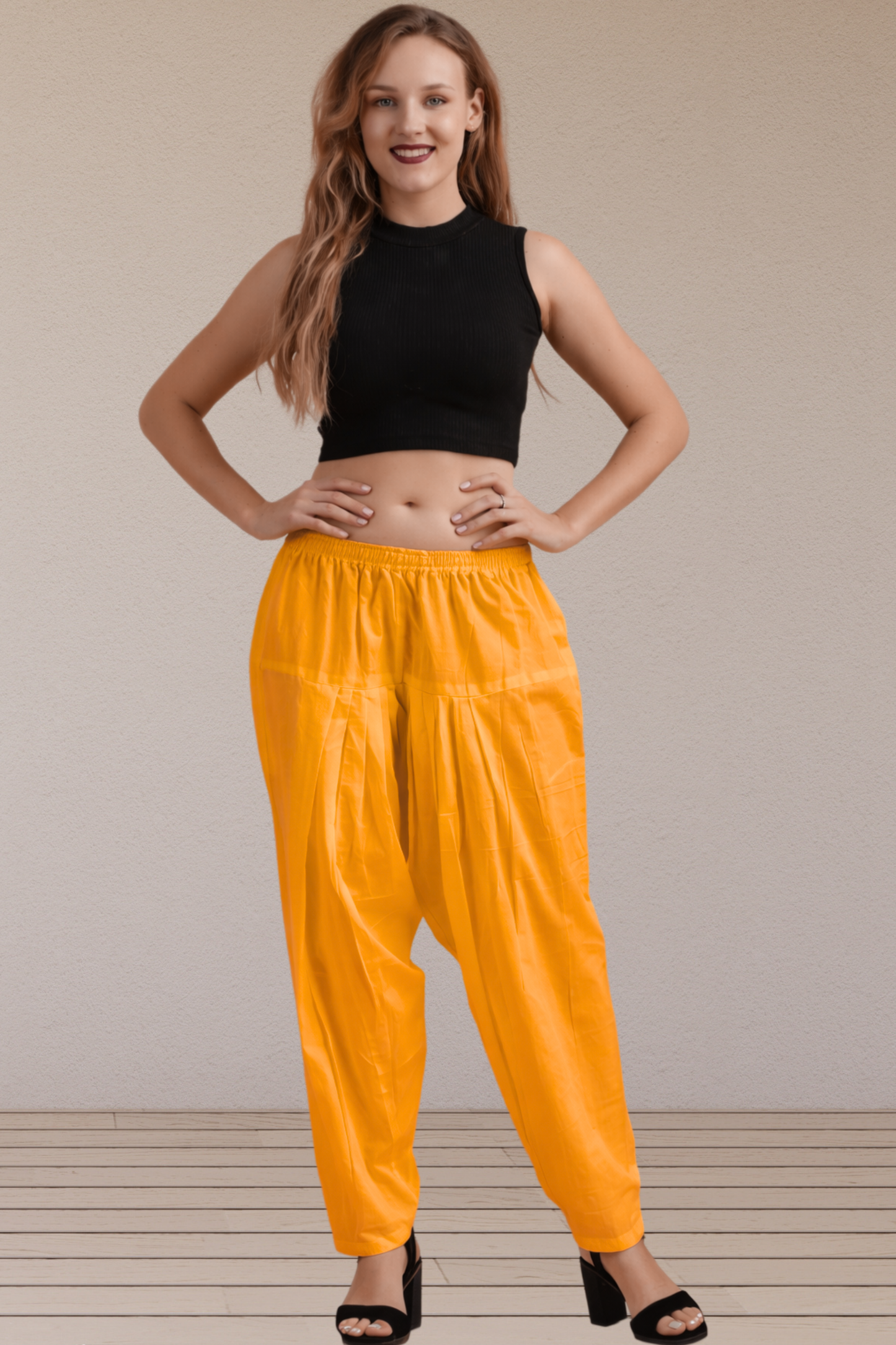 Mustard Easy Fit Cotton Salwar