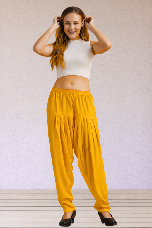 Mustard Easy Fit Rayon Salwar