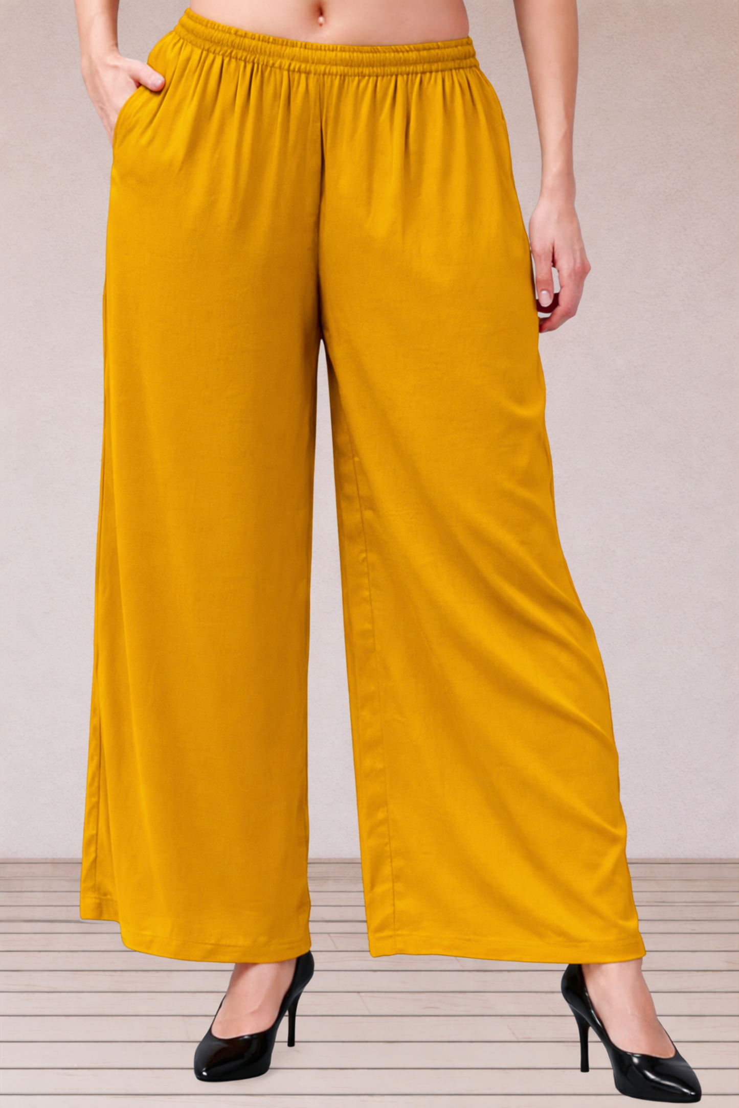 Mustard Flared Palazzo Pant