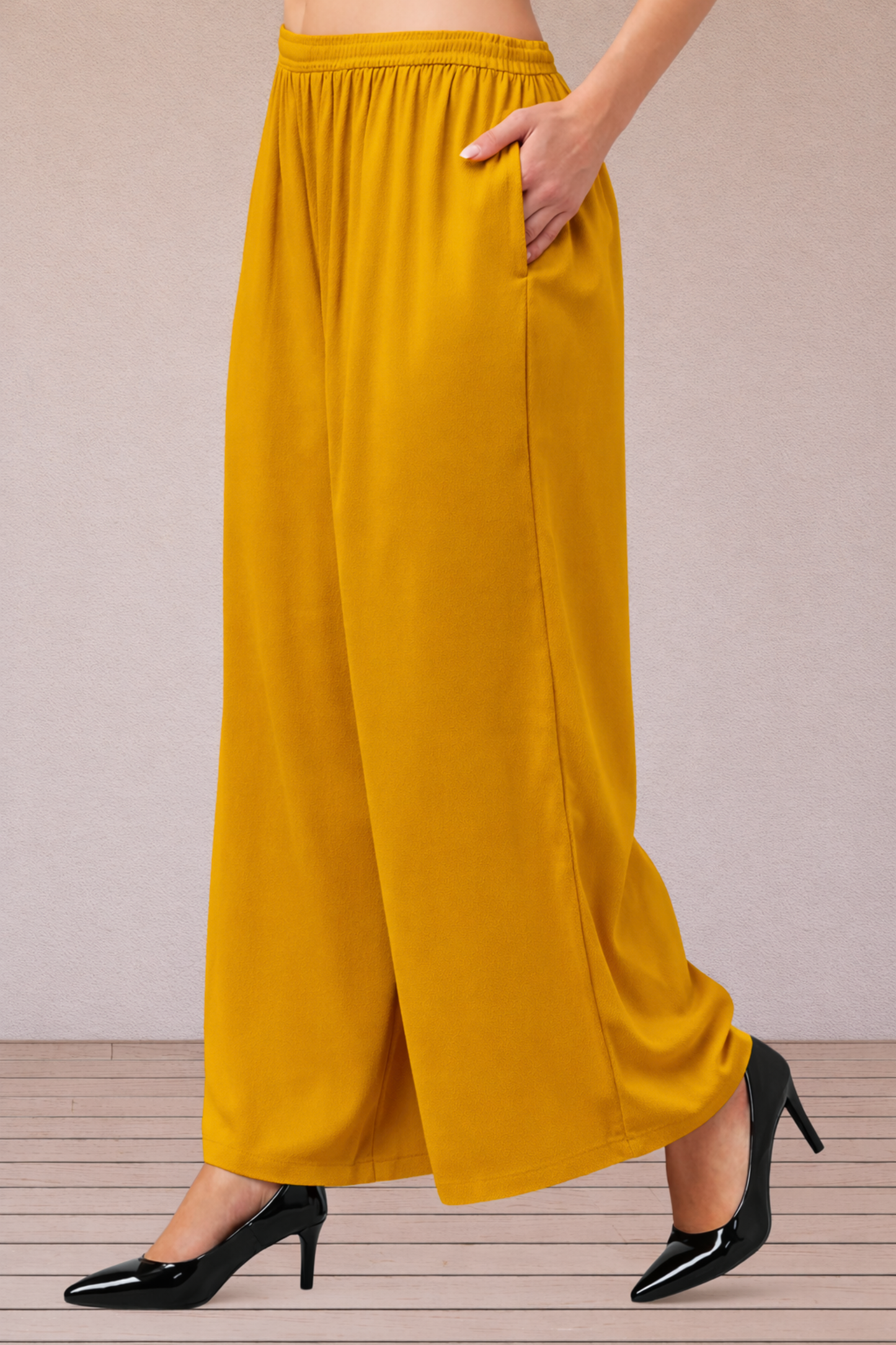 Mustard Flared Palazzo Pant