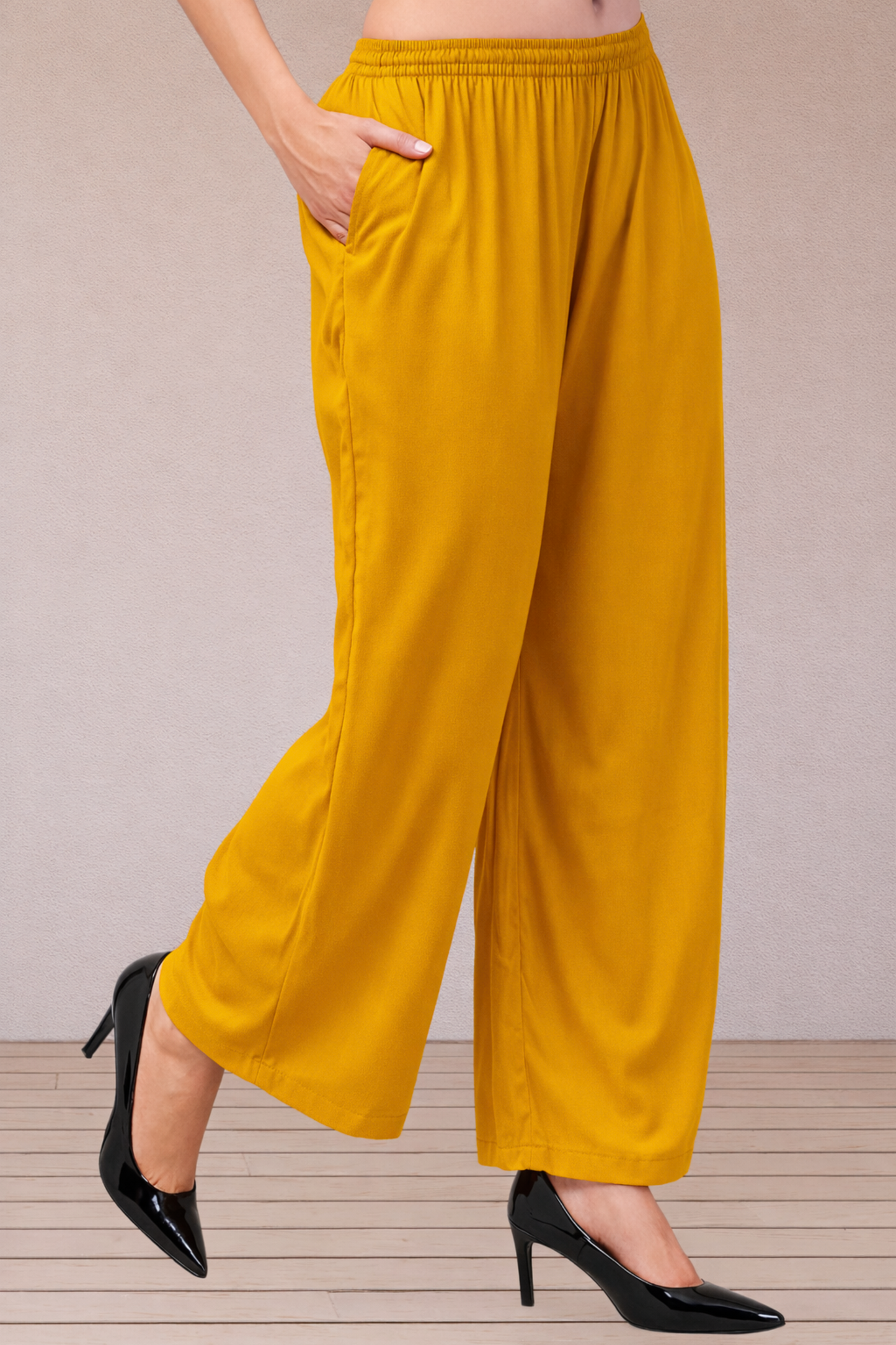 Mustard Flared Palazzo Pant
