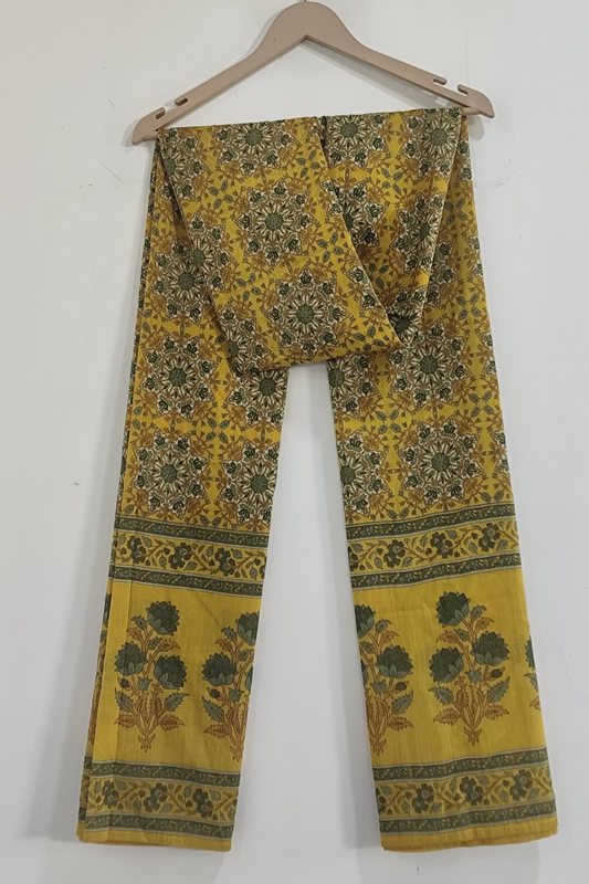 Yellowish Floral Cotton Dupatta