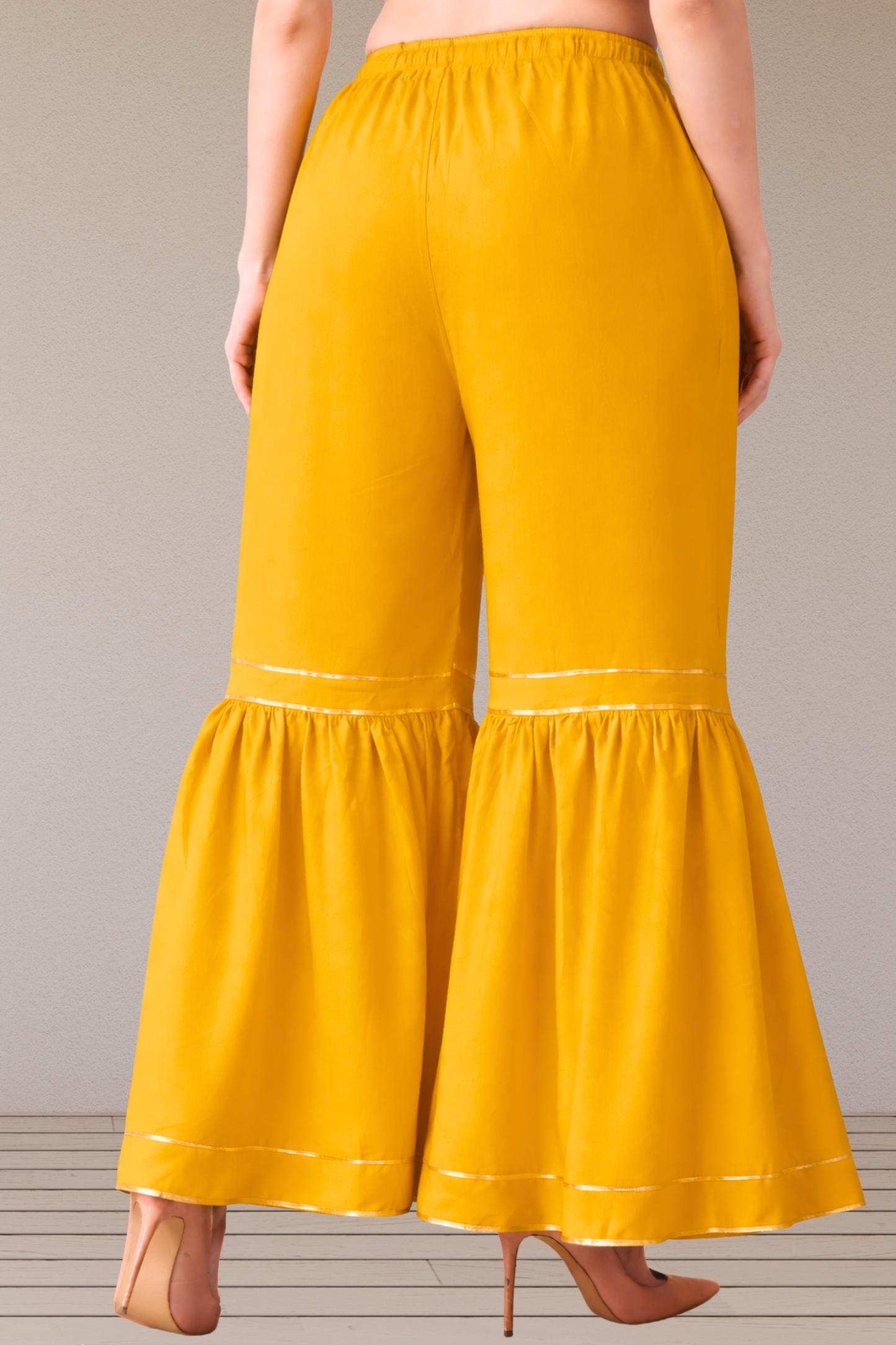 Mustard Frilled Rayon Sharara