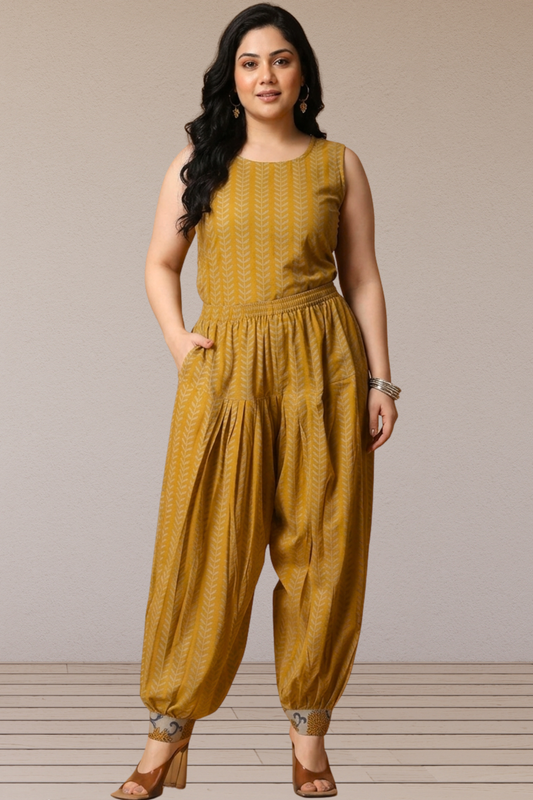 Mustard Leaf Afghani Salwar