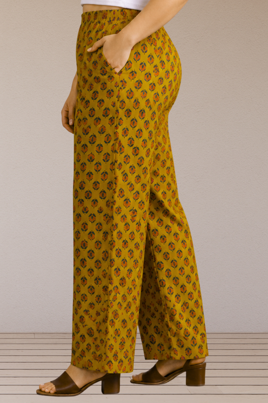 Mustard Meadow Cotton Palazzo
