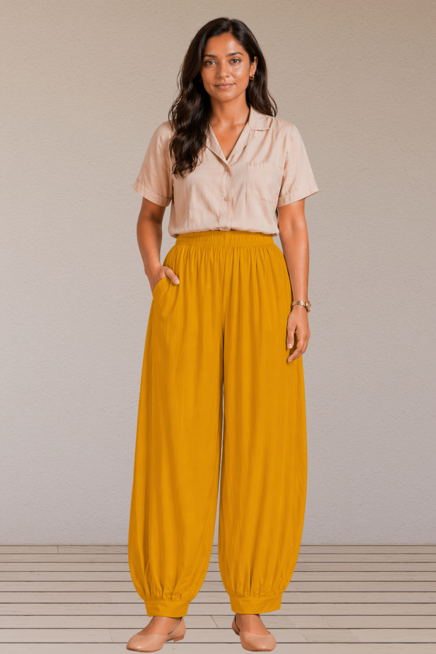 Mustard Rayon Afghani Pants