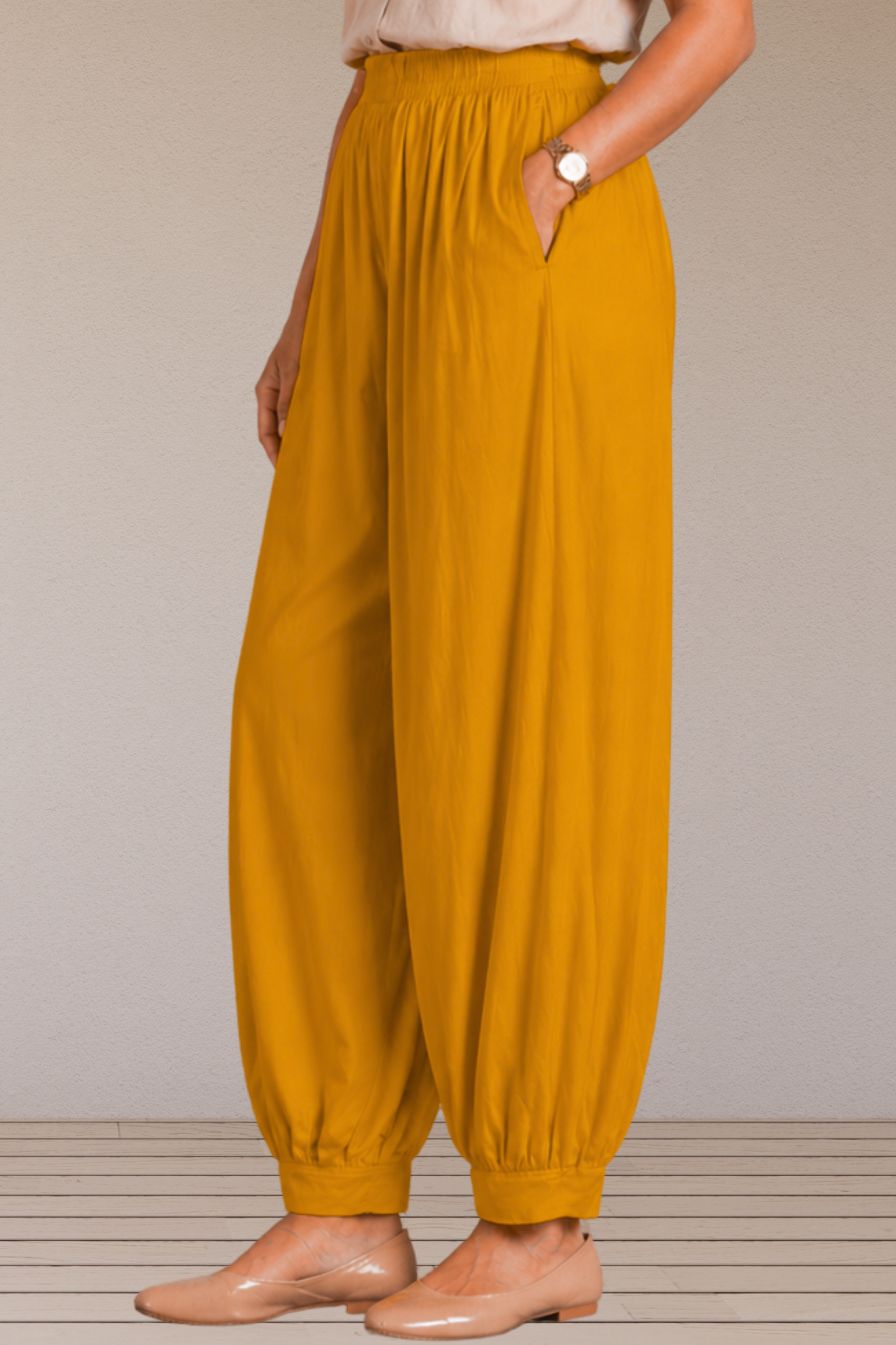 Mustard Rayon Afghani Pants