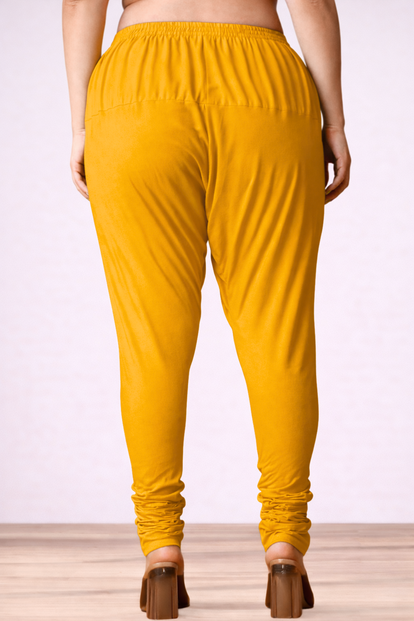 Mustard Rayon Churidar Pants