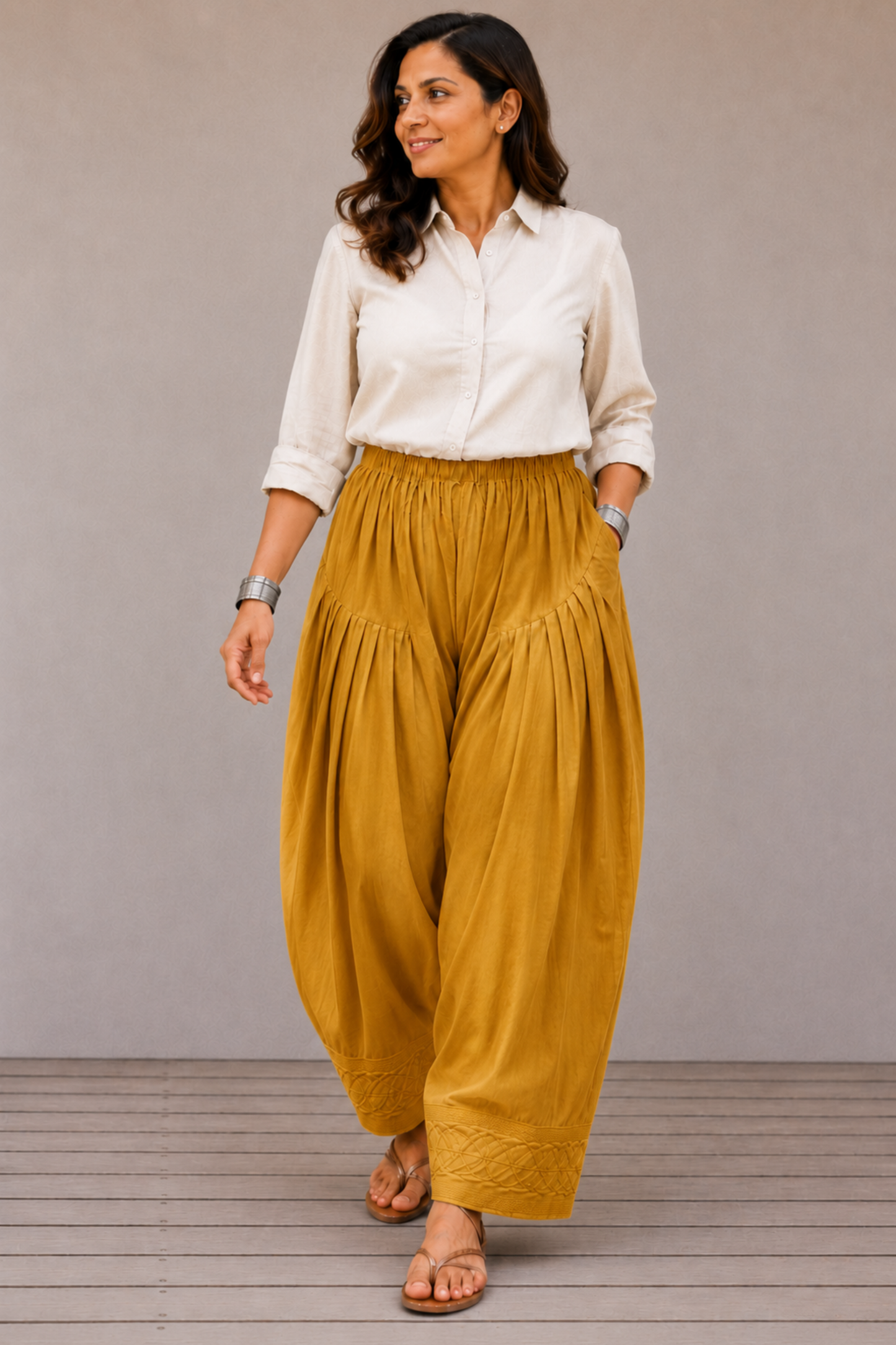 Mustard Rayon Farshi Salwar