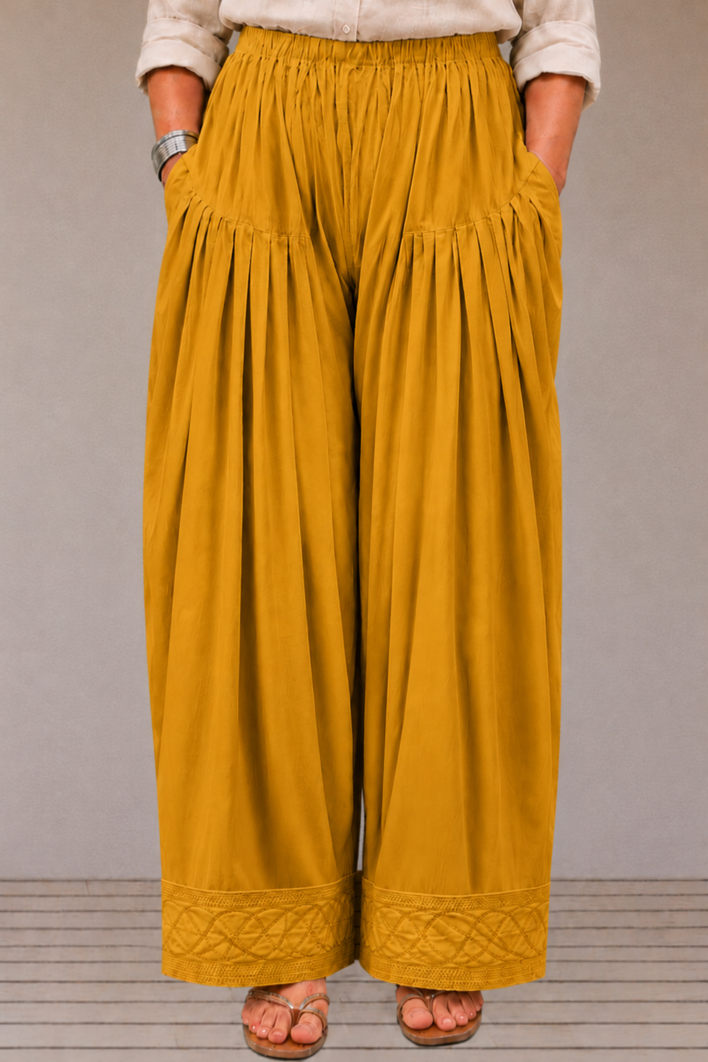Mustard Rayon Farshi Salwar
