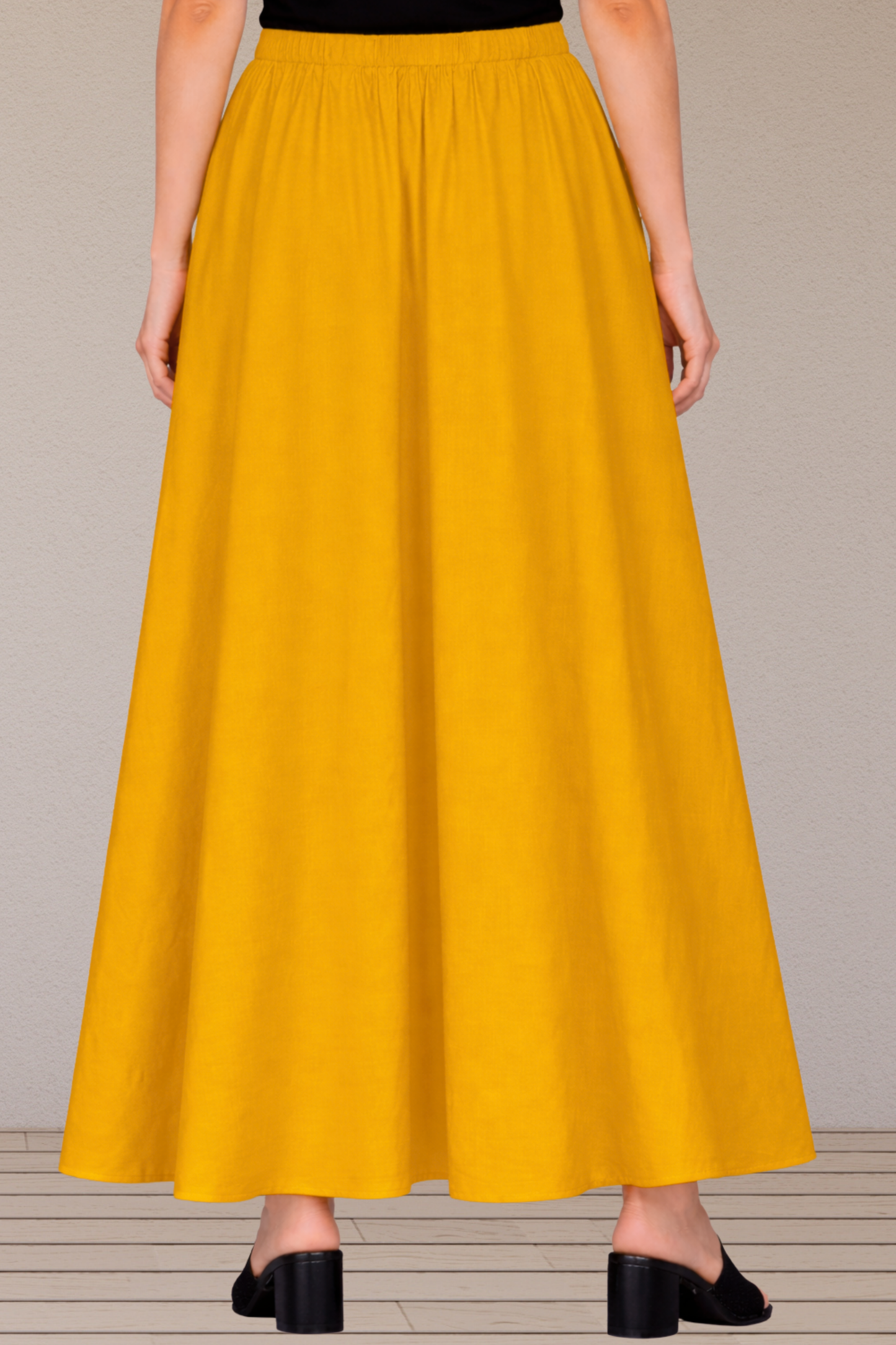 Mustard Rayon Long Skirt