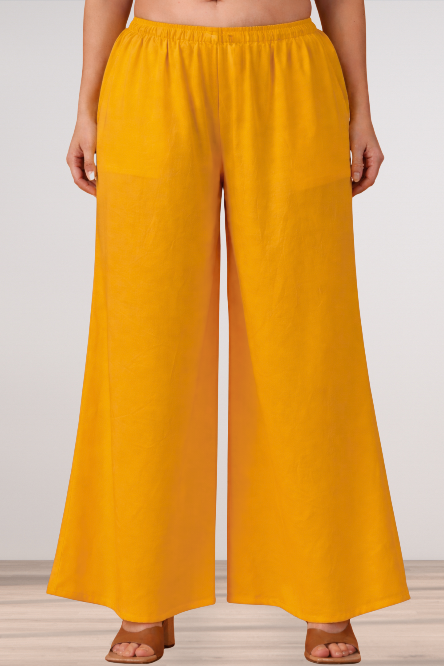 Mustard Rayon Loose Palazzo