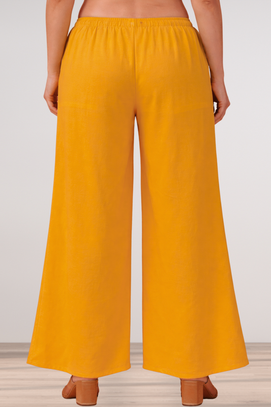Mustard Rayon Loose Palazzo