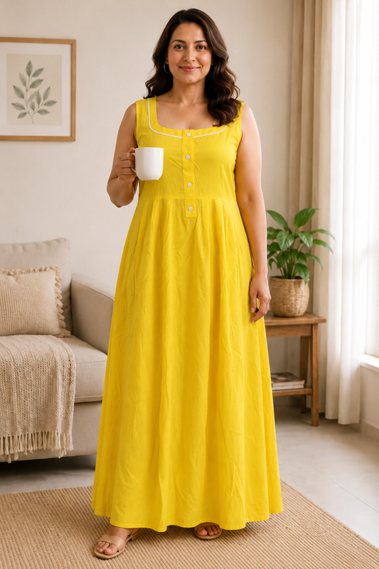 Mustard Rayon Night Gown