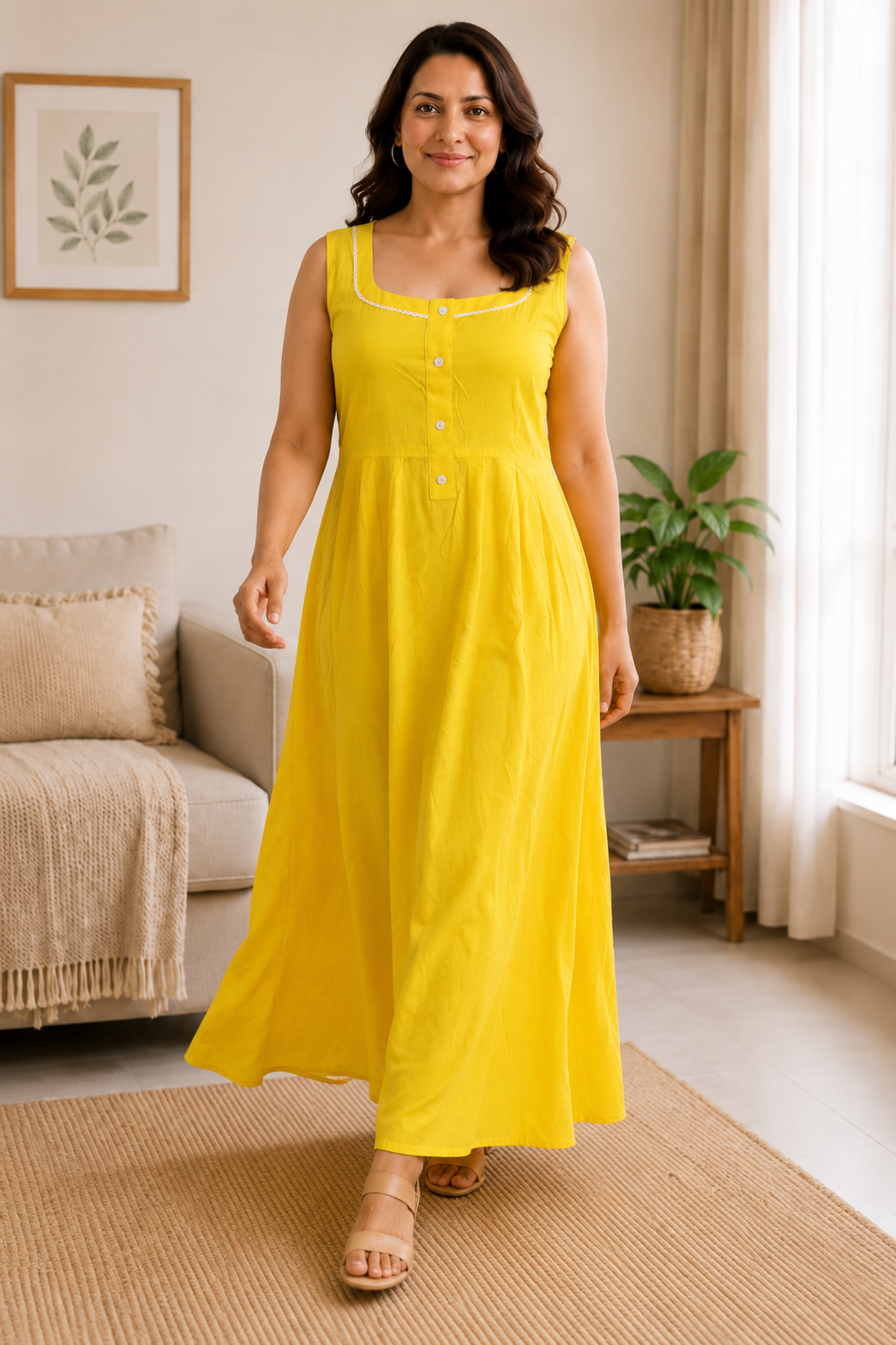 Mustard Rayon Night Gown