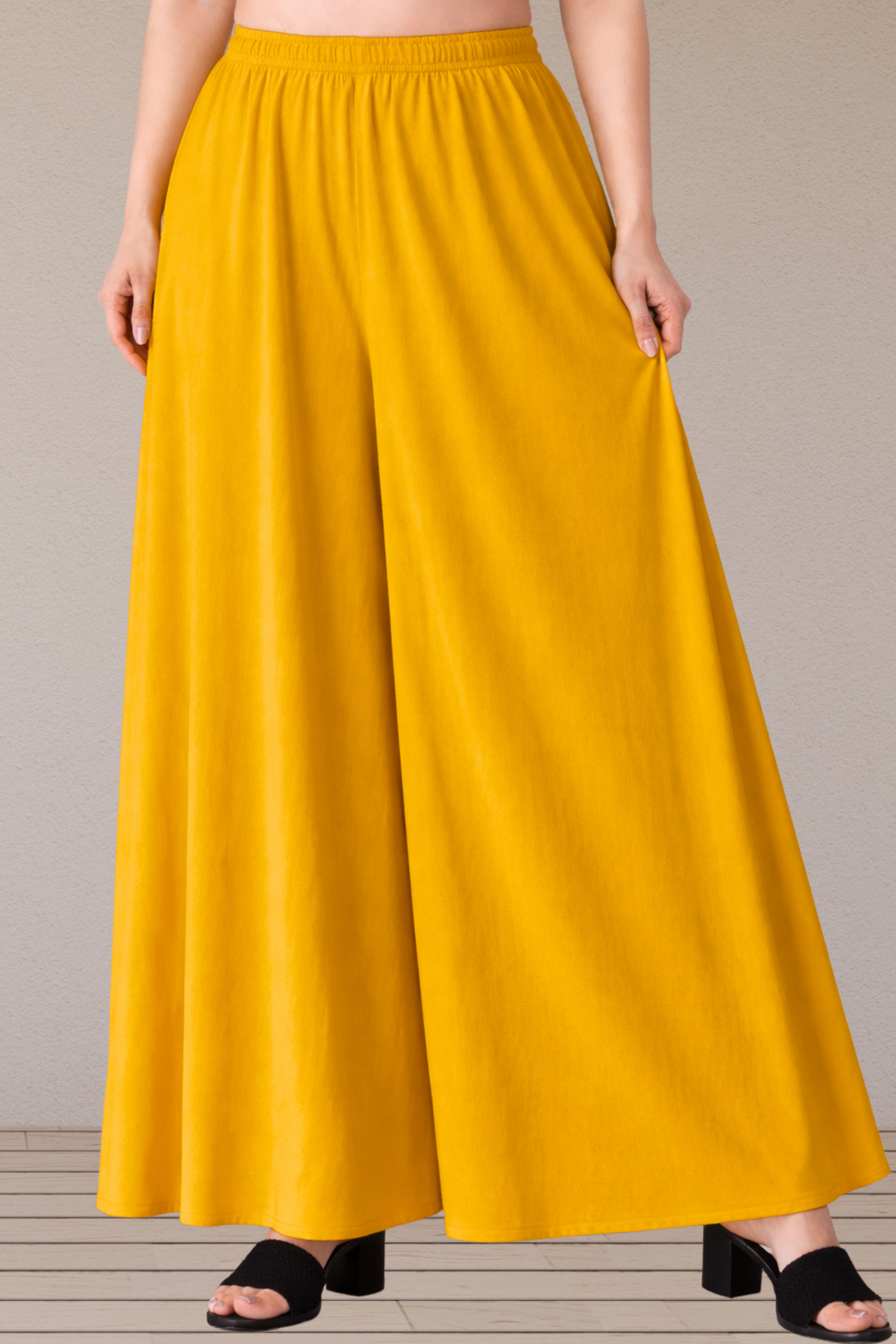 Mustard Rayon Skirt Palazzo