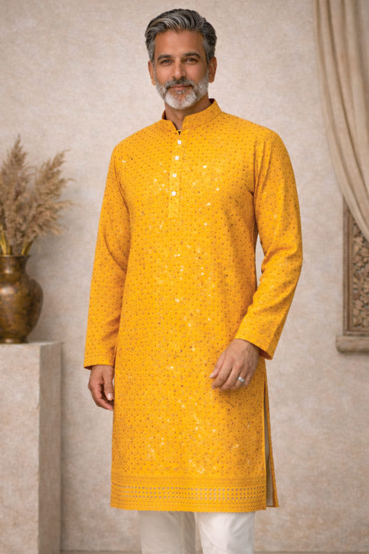 Sunlit Sparkle Sequined Kurta Pajama