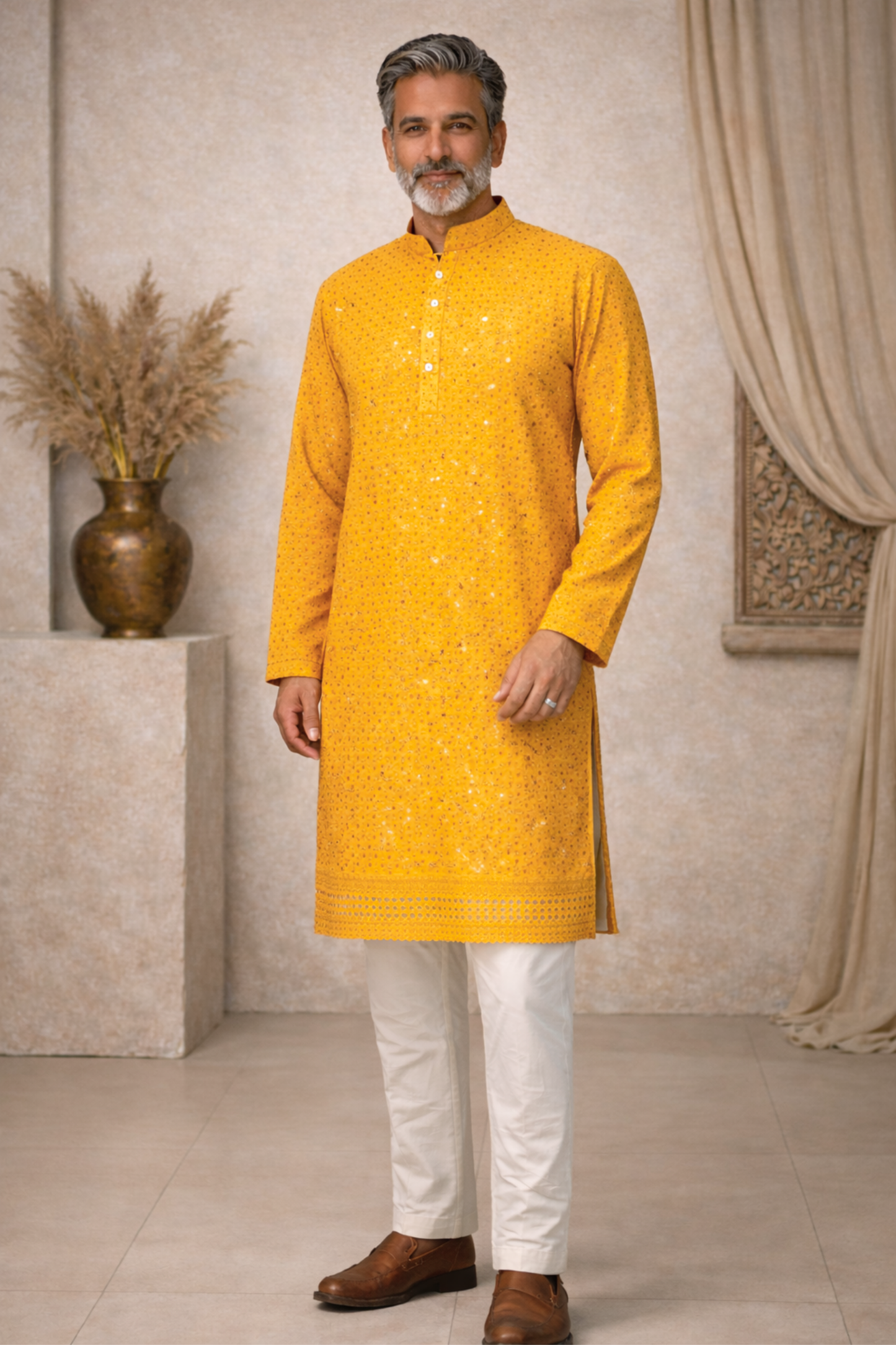 Sunlit Sparkle Sequined Kurta Pajama