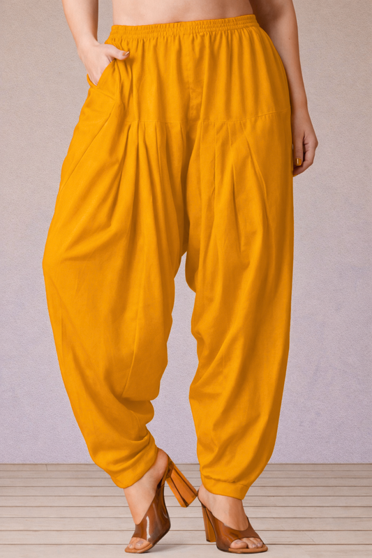 Mustard Straight Rayon Salwar Pants