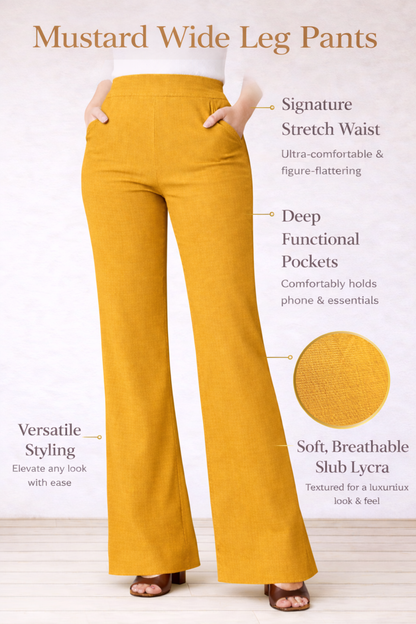 Mustard Everyday Wide Leg Pants