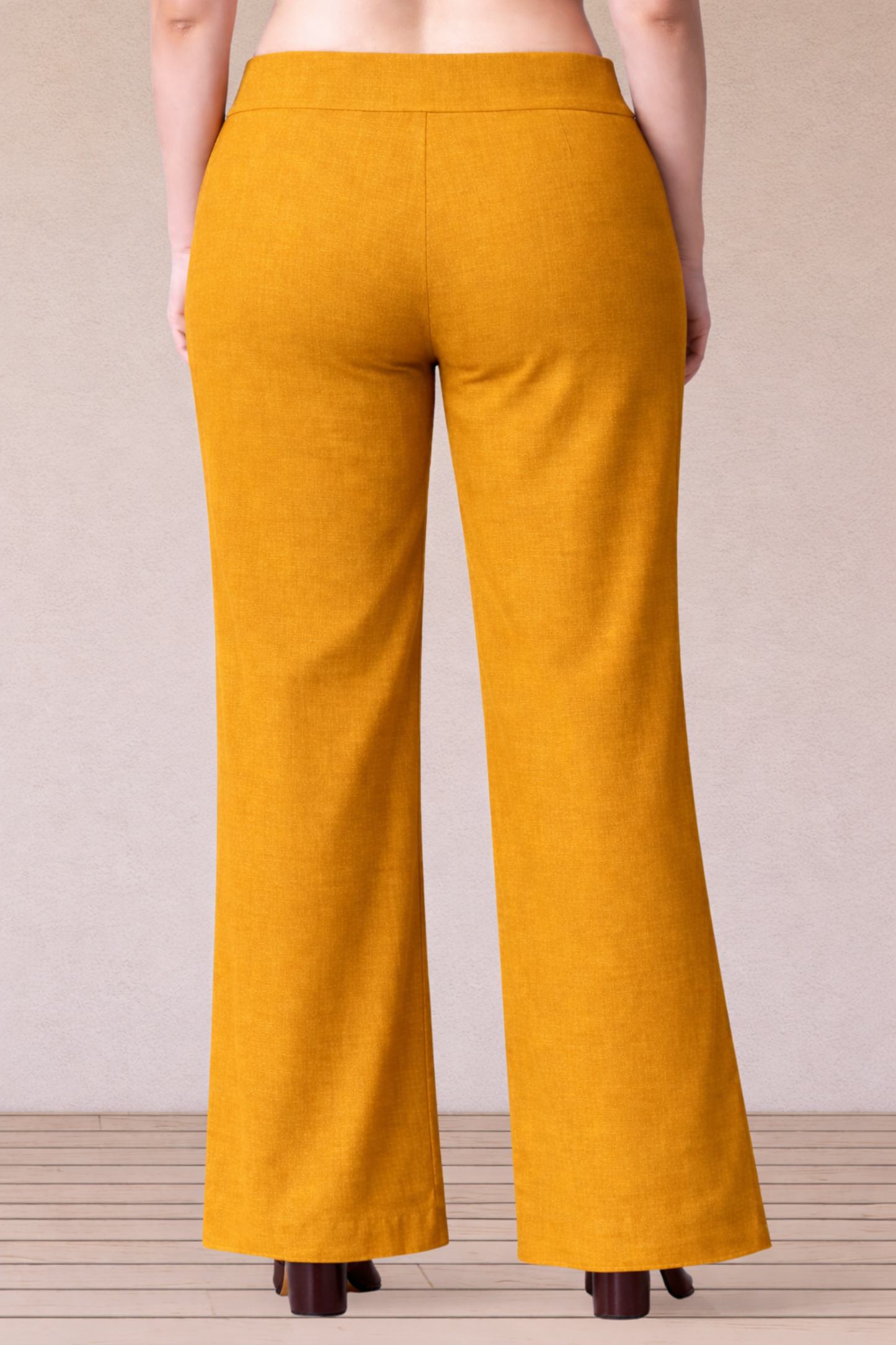 Mustard Wide Leg Slub Pants