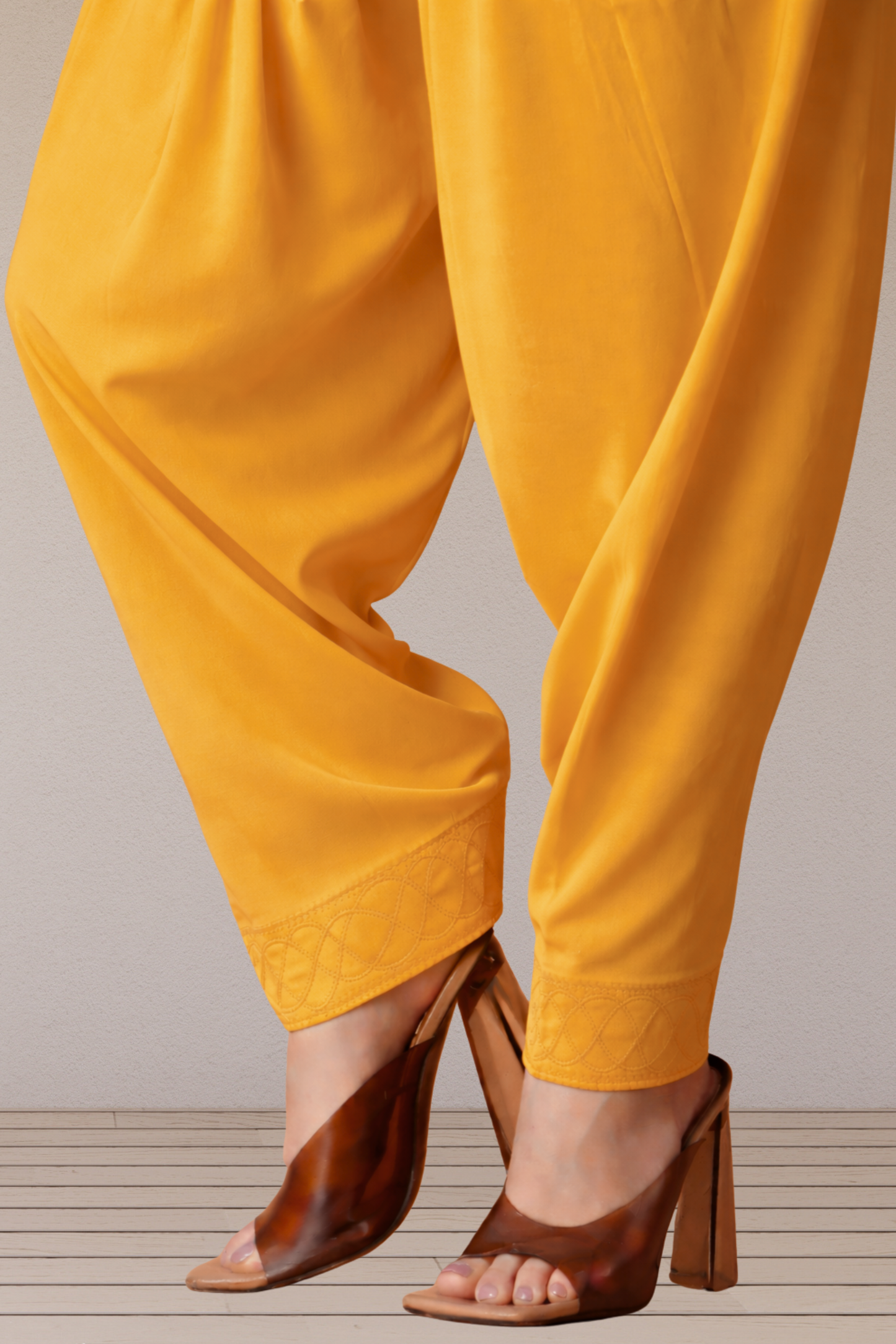 Mustard Rayon Patiala Salwar