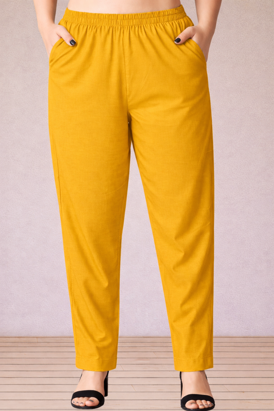 Mustard Cotton Pant Palazzo