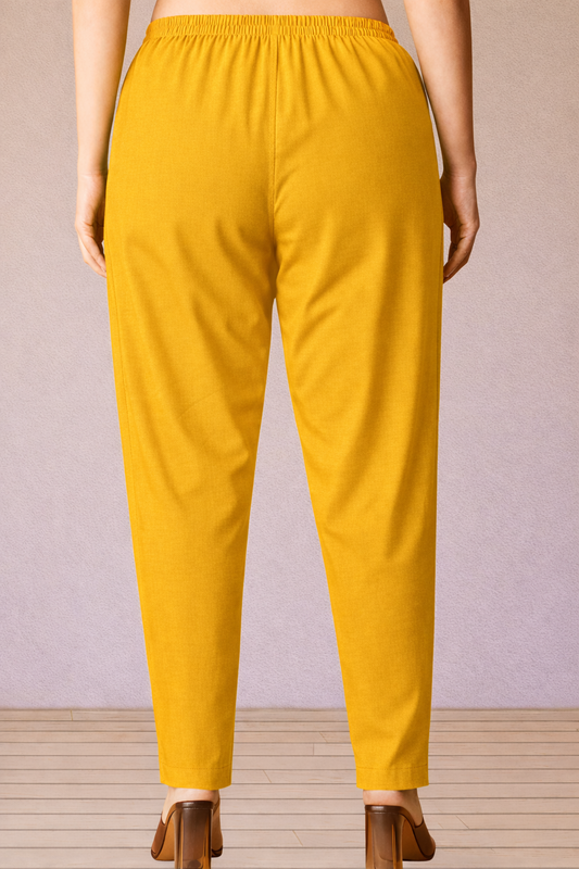 Mustard Cotton Pant Palazzo