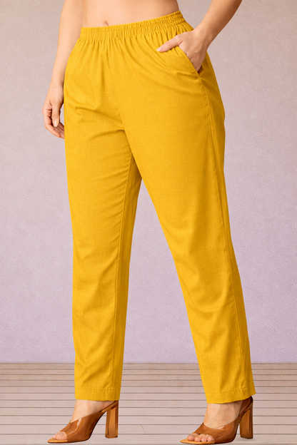 Mustard Cotton Pant Palazzo