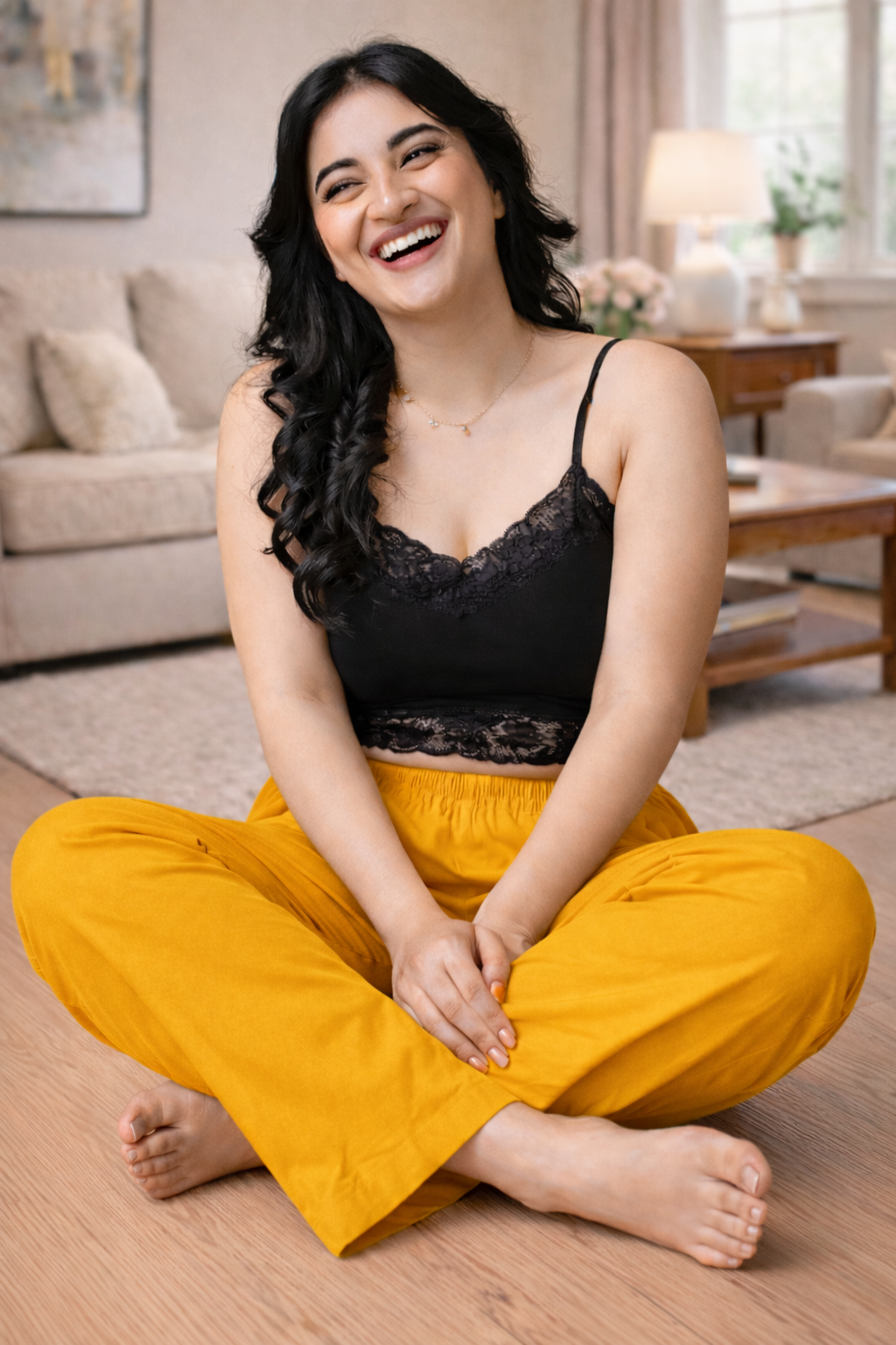 Mustard Poplin Cotton Pant
