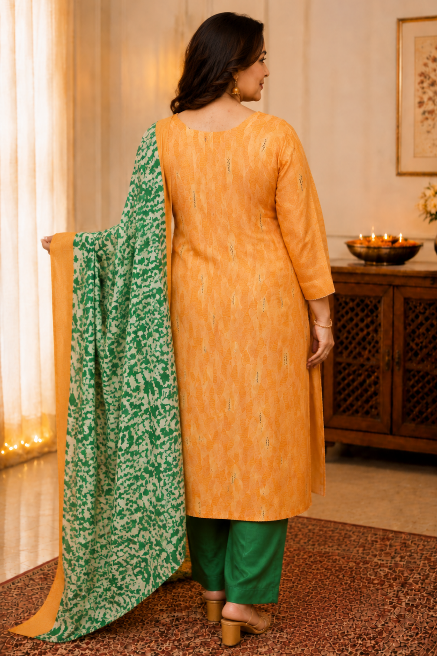 Mustard Meadow Muslin Suit Set