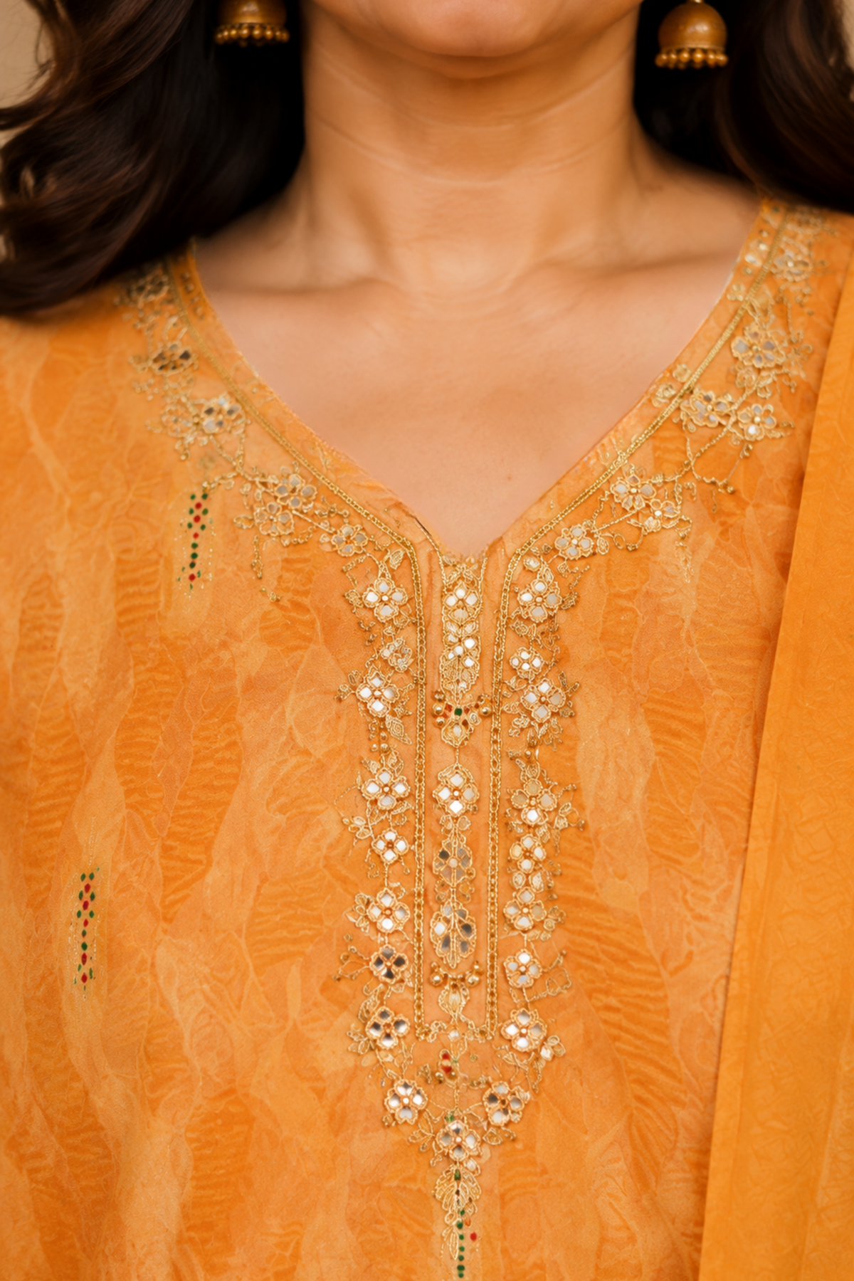 Mustard Meadow Muslin Suit Set