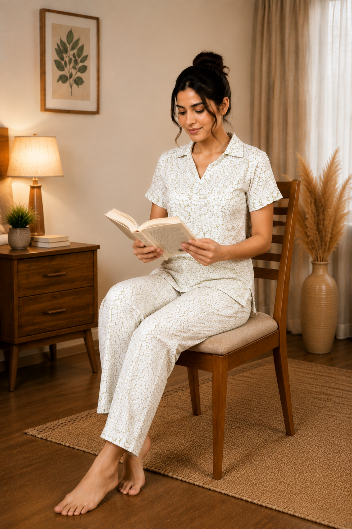 Muted Floral Night Suit