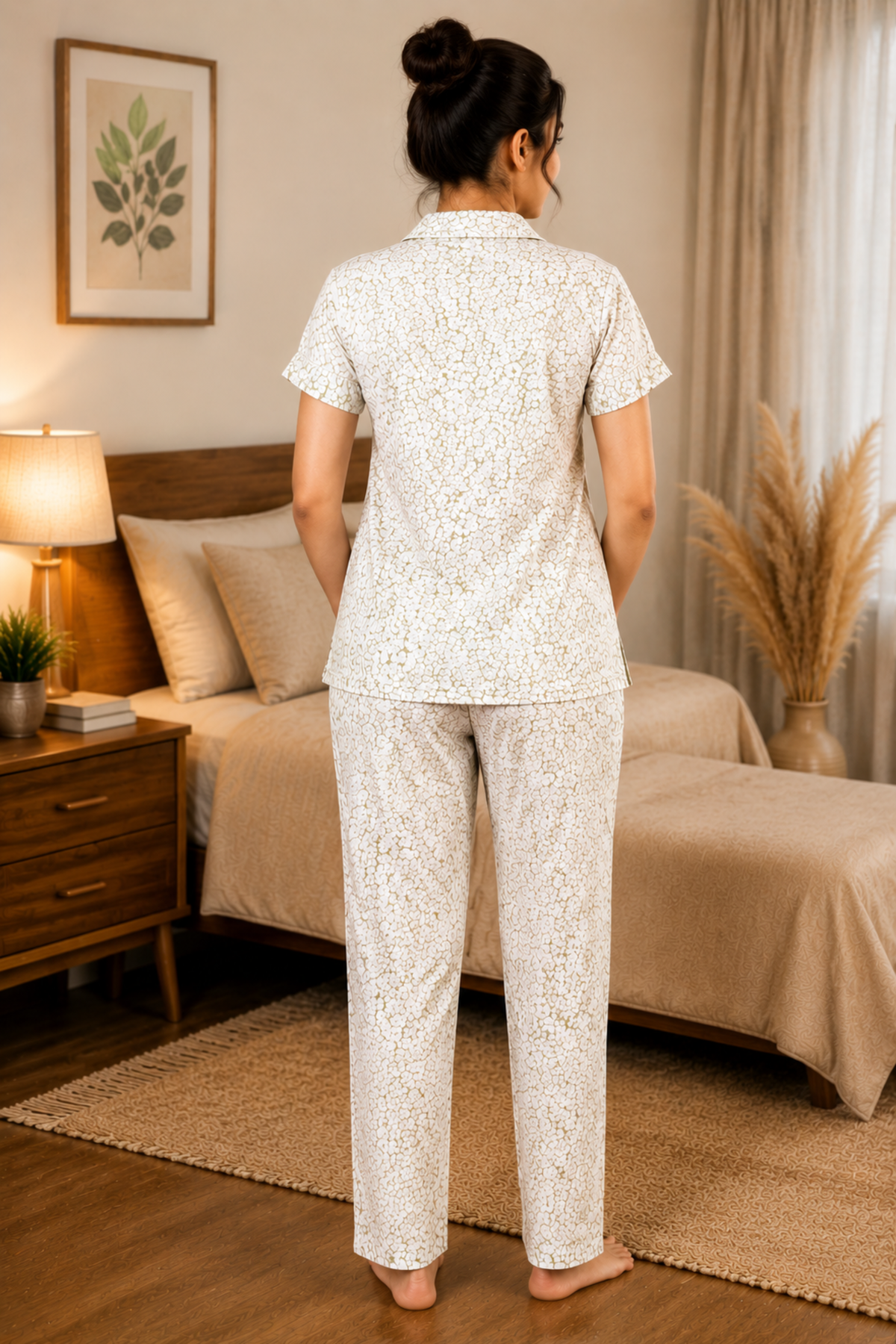 Muted Floral Night Suit
