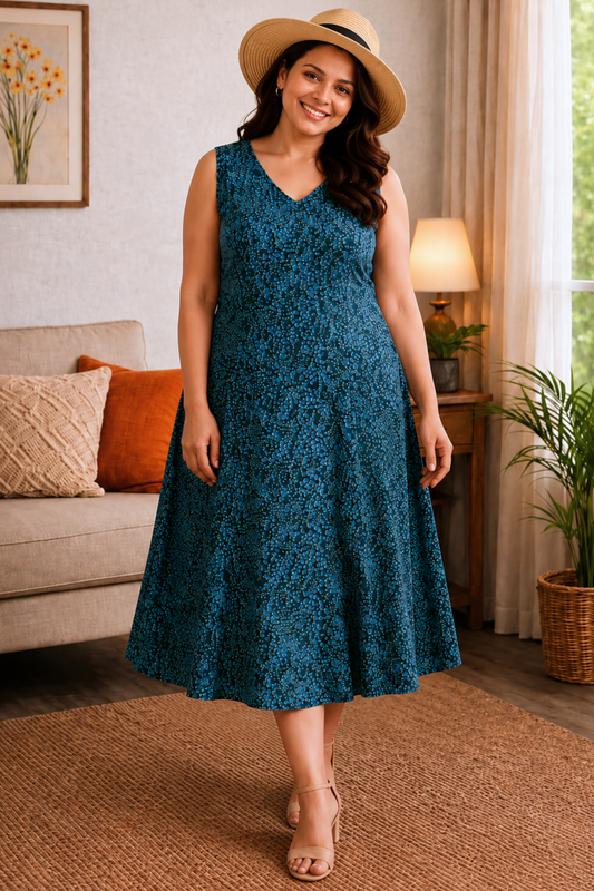 Mystic Teal Georgette Dress