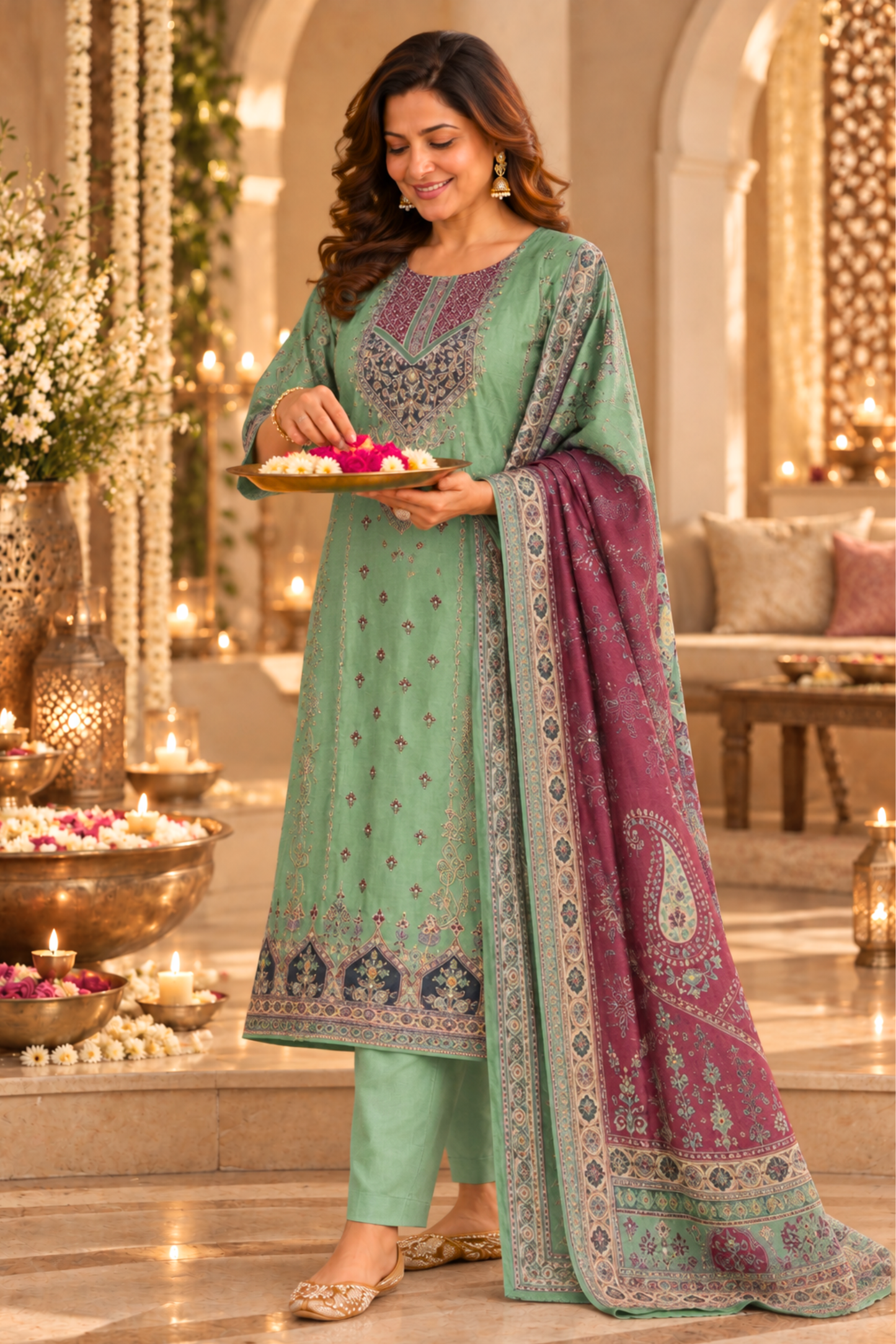 Nafeesa Karachi Muslin Suit with Aari Work