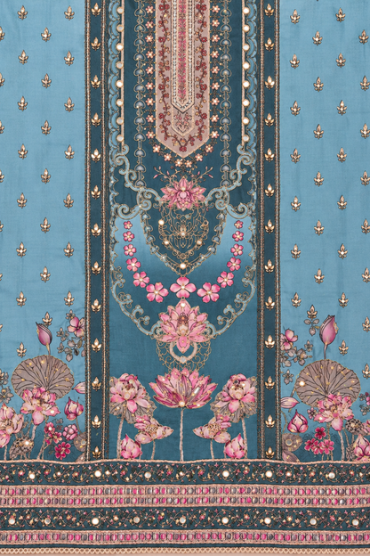 Nargis Karachi Muslin Suit With Aari Work