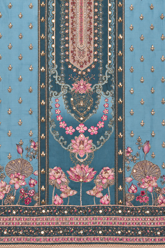 Nargis Karachi Muslin Suit With Aari Work