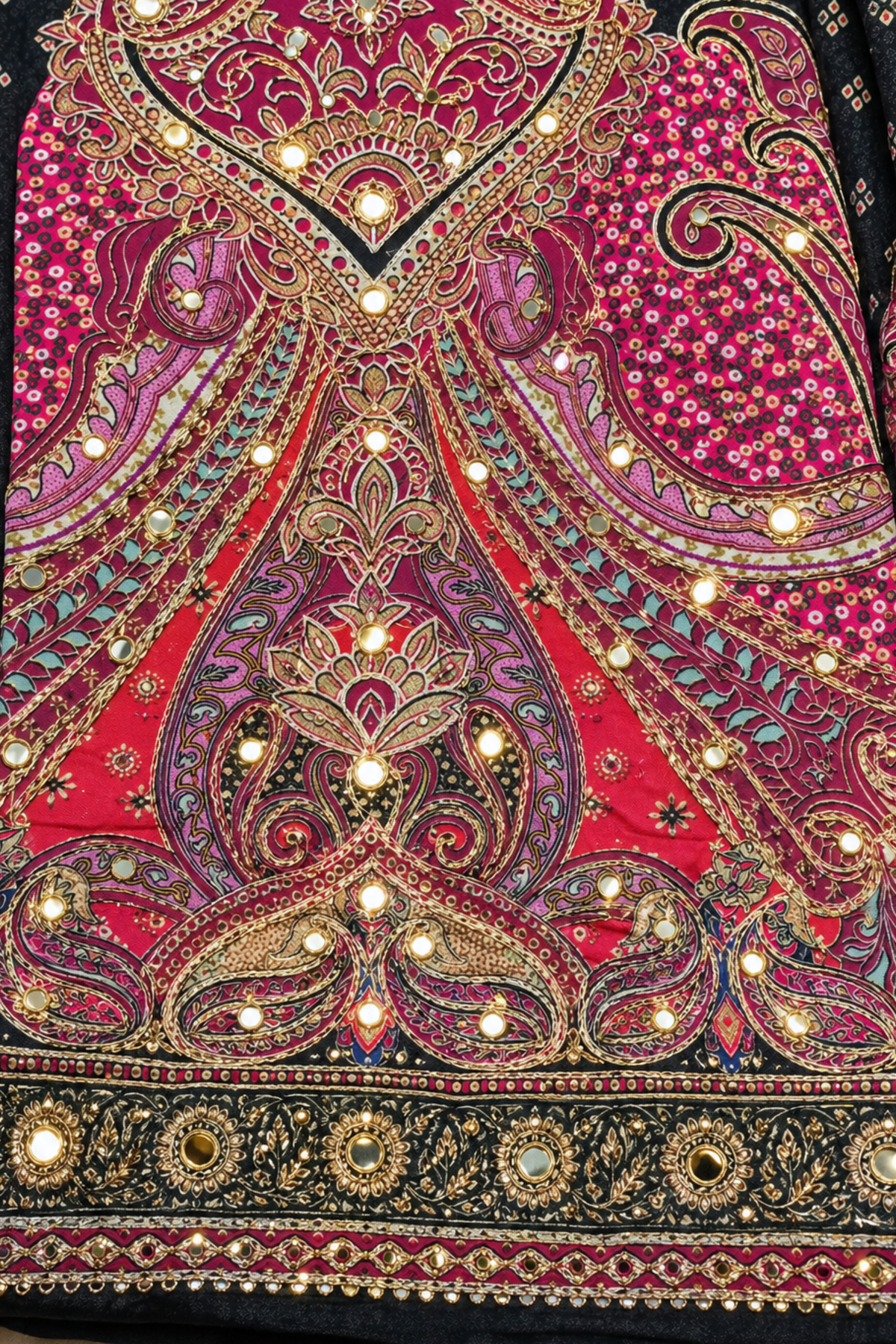 Nargis Karachi Muslin Suit With Mirror Work