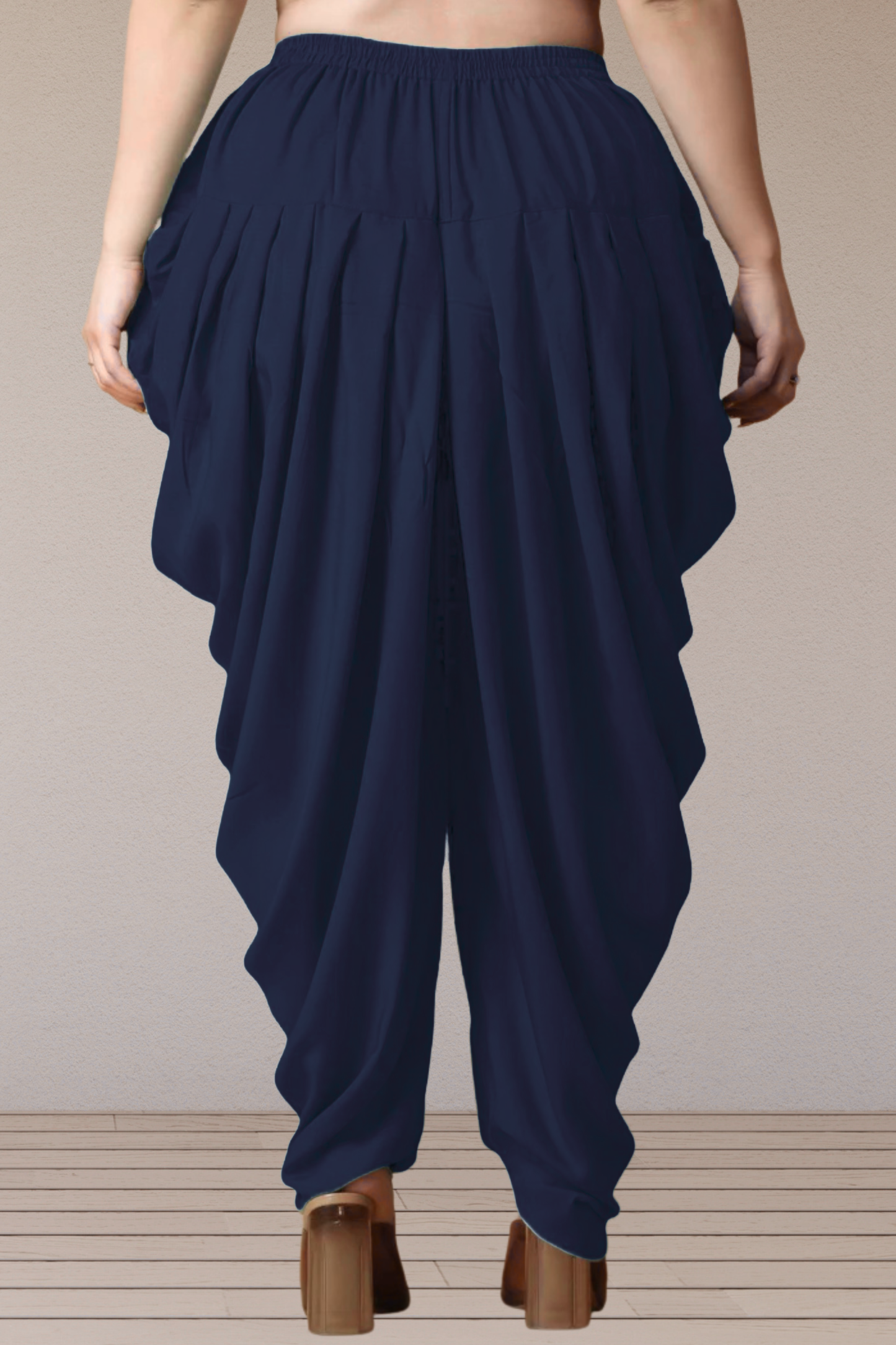Navy Blue Belted Dhoti Salwar