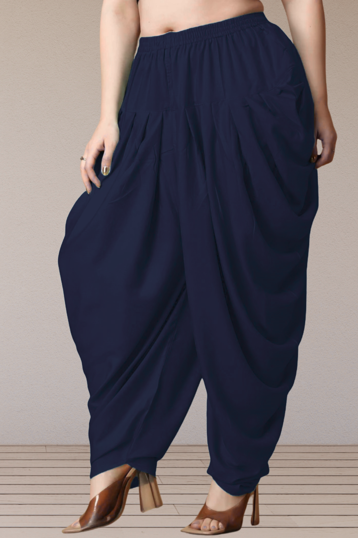 Navy Blue Belted Dhoti Salwar