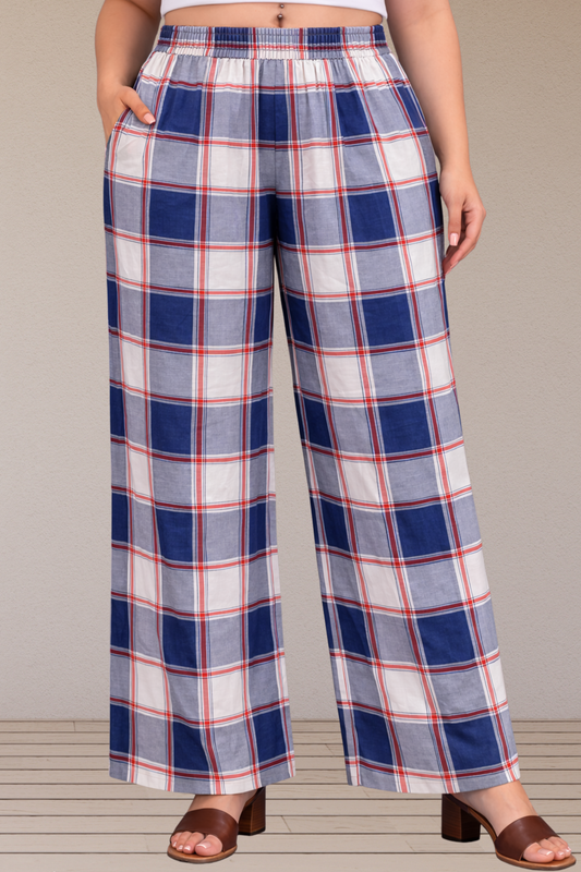 Navy Blue Checked Cotton Pajama Pant