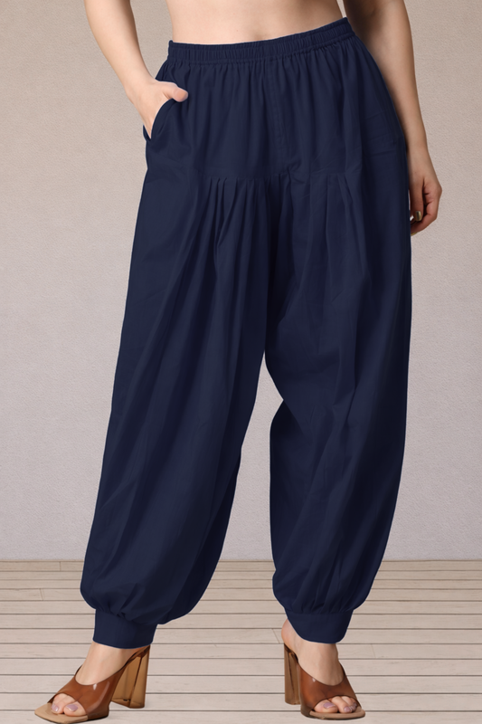 Navy Blue Cotton Afghani Salwar